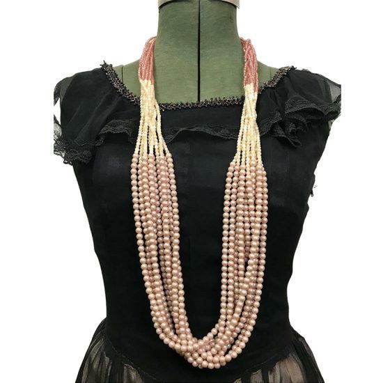 Carolee Pink Faux Pearl Statement Necklace