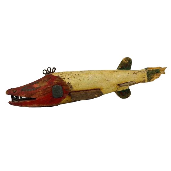 Hand Painted Carved Wood Fish Decoy