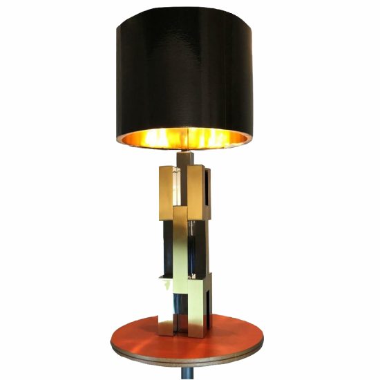 Gaetano Sciolari Chrome Brass Table Lamp