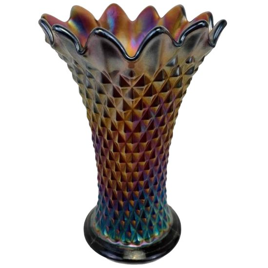 Northwood Amethyst Carnival Glass Vase