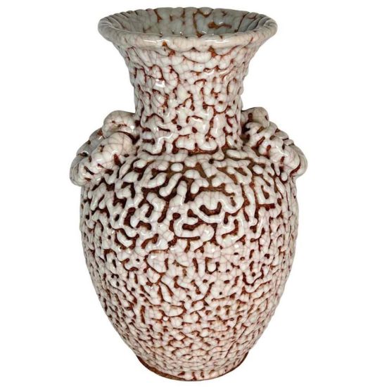 15" Meiji Taisho Brain Glaze Ceramic Vase