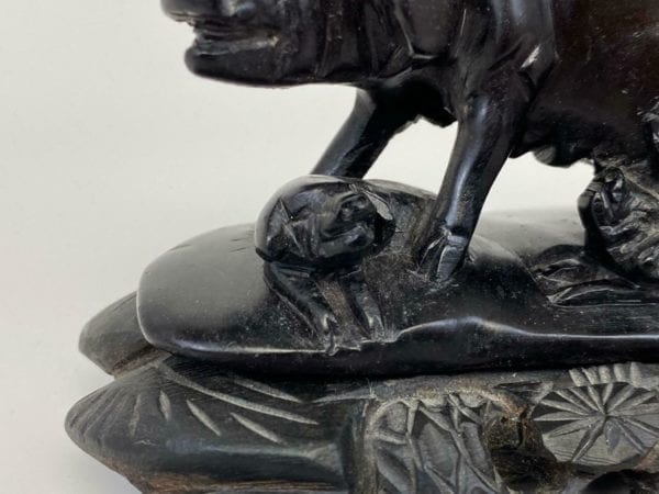 Chinese Carved Stone Pigs on Stand - Image 6