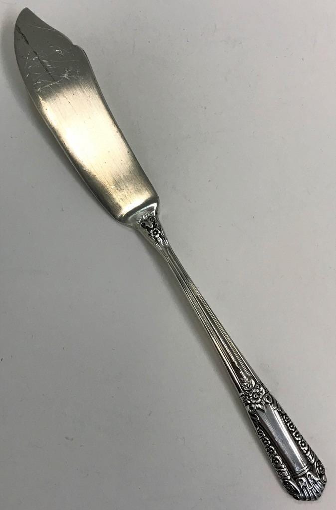 ~ INAUGURAL ~ NO MONO S STATE HOUSE STERLING FLAT HANDLE BUTTER SPREADER 