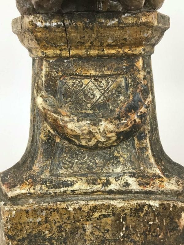 18thC Austrian Memento Mori Carved Wood Skull - Image 7