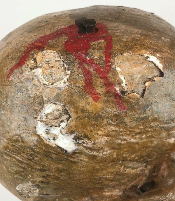 18thC Austrian Memento Mori Carved Wood Skull - Image 10