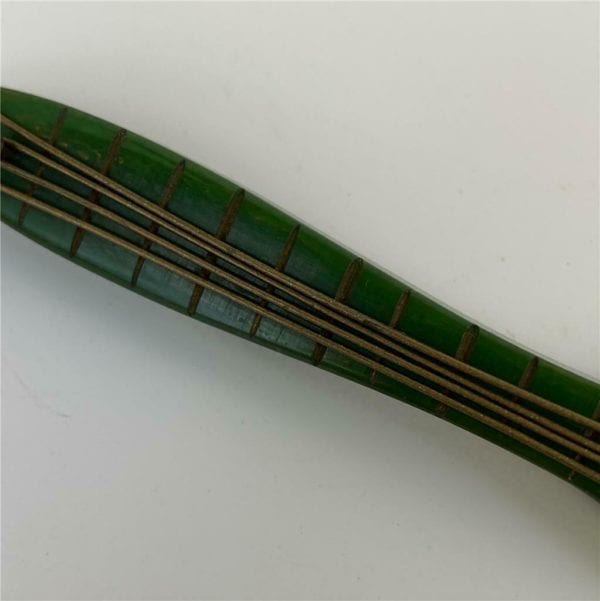 Green Bakelite Guitar Brooch - Image 3