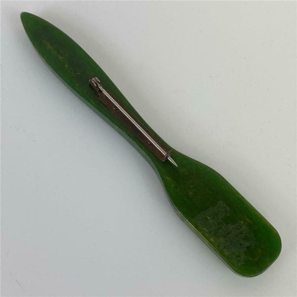 Green Bakelite Guitar Brooch - Image 4