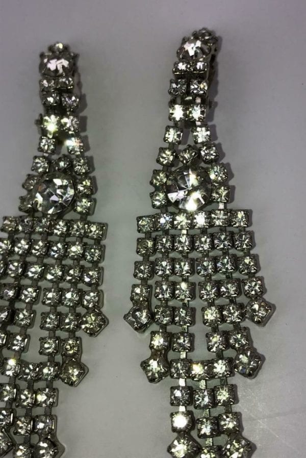 Art Deco Rhinestone Chandelier Earrings - Image 7