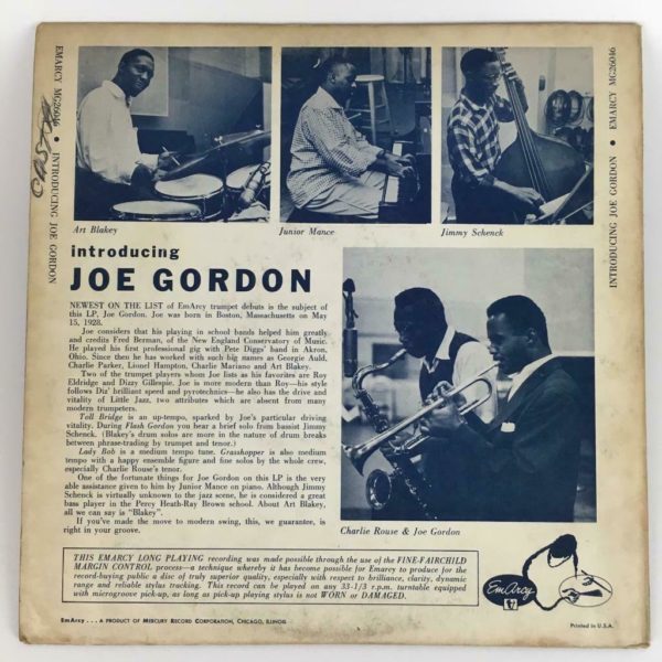Introducing Joe Gordon 33 RPM LP - Image 4